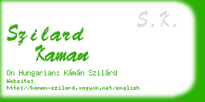 szilard kaman business card