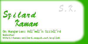 szilard kaman business card